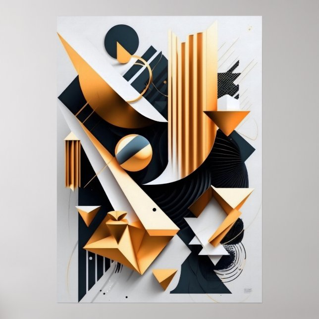 Poster abstrakt Art Deco | Kontor, hemmet, allmänh (Framsidan)