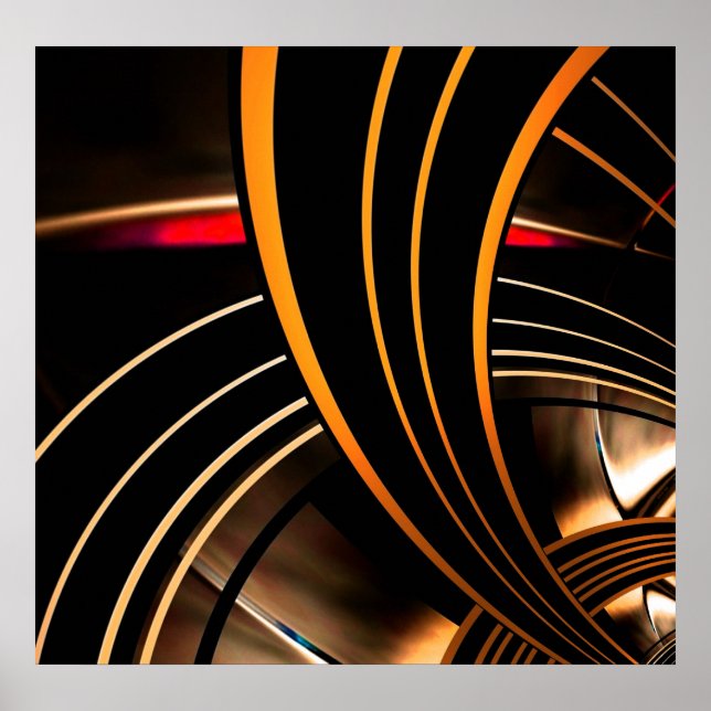 Poster Abstrakt Art Guld Space 2 (Framsidan)