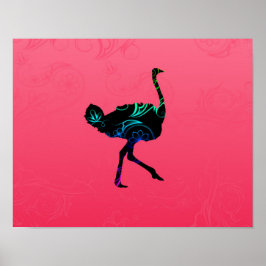 Poster abstrakt Ostrich