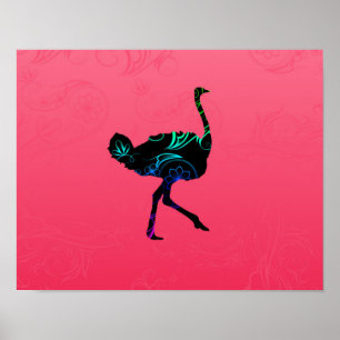 Poster abstrakt Ostrich