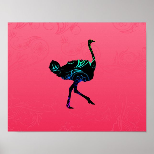 Poster abstrakt Ostrich (Framsidan)