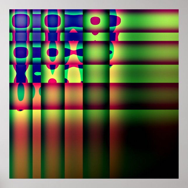 Poster Abstrakt Trippy Rand Squarcles (Framsidan)