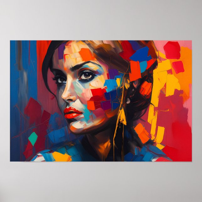 Poster - Abstrakten Rainbow Woman (Framsidan)