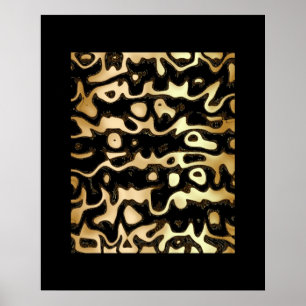 Poster Abstrakten ZIZAGO Art Black Guld Afrika