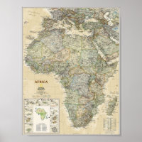 Poster - Afrikans nationella geografiska Karta