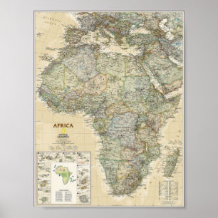 Poster - Afrikans nationella geografiska Karta