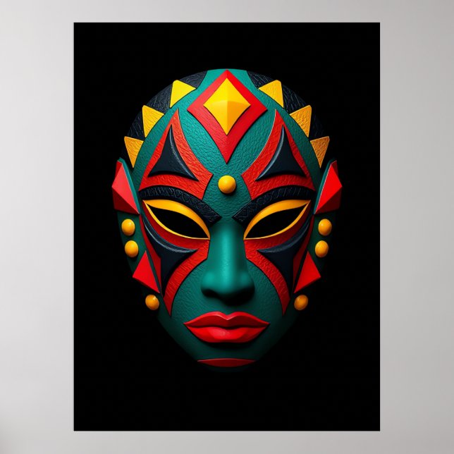Poster afrikansk mask (Framsidan)