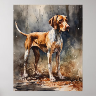 Poster amerikansk engelska Coonhound Hund Art Prin