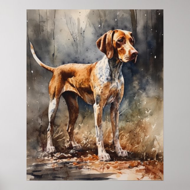 Poster amerikansk engelska Coonhound Hund Art Prin (Framsidan)