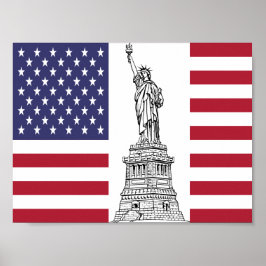 Poster amerikansk Flagga