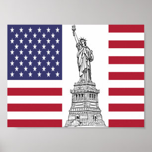 Poster amerikansk Flagga