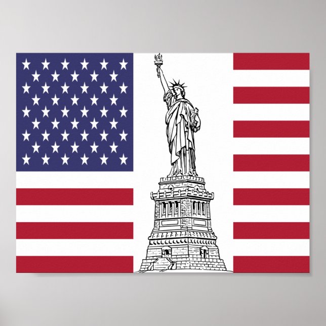 Poster amerikansk Flagga (Framsidan)