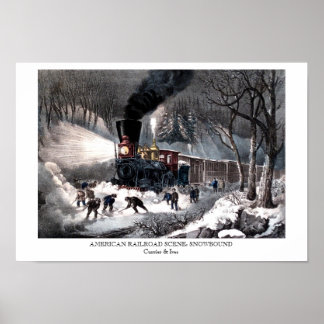 Poster - AMERIKANSK RAILROAD SCENE: SNOWBOUND