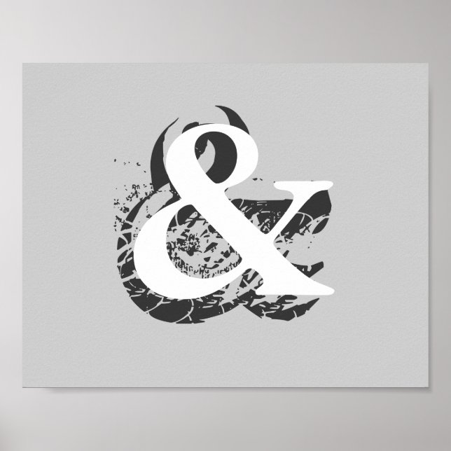poster ampersand på grått decor för hem eller kont (Framsidan)