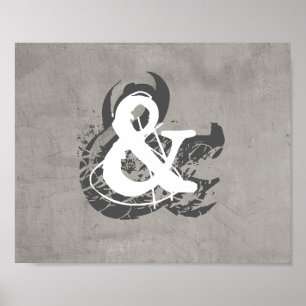 poster ampersand på grått-väggkonst i nöd