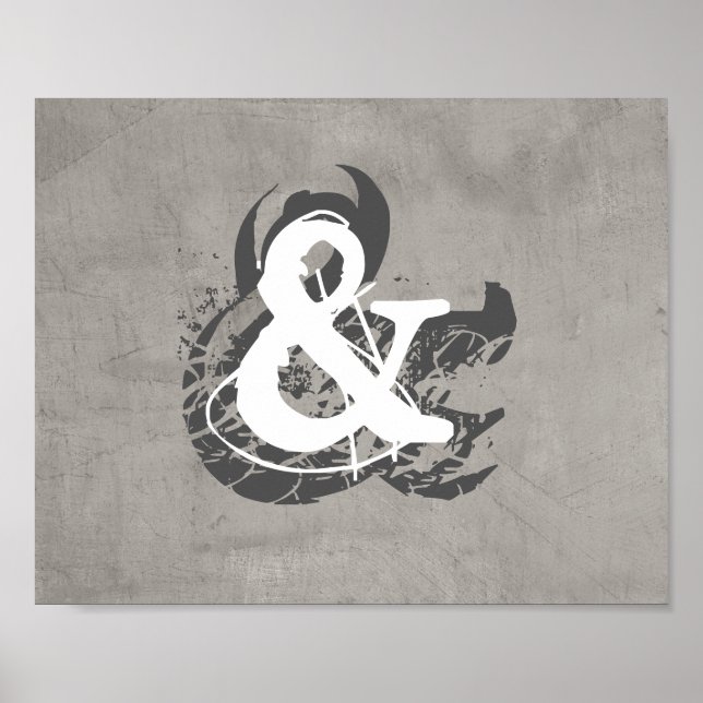 poster ampersand på grått-väggkonst i nöd (Framsidan)