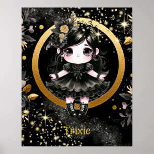 POSTER Anime Girls Goth Cute Anpassningsbar Kawa