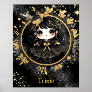POSTER Anime Girls Goth Cute Anpassningsbar Kawa