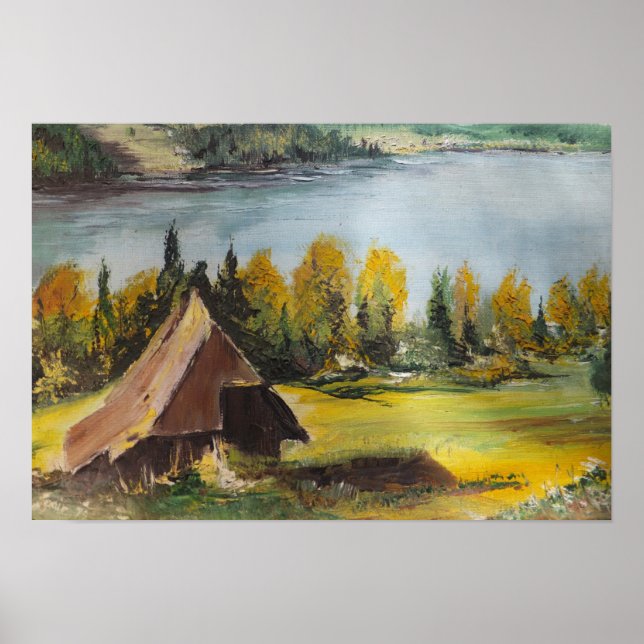 Poster Ann Hayes måla Chalet på Sjö (Framsidan)