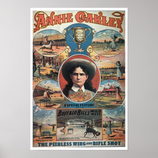 Poster annonsering Annie Oakley i Buffa (Framsidan)