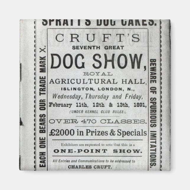 Poster annonsering av Cruft's Hund Show Magnet (Framsidan)