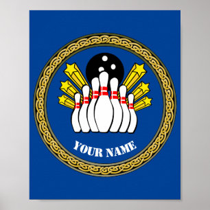 Poster - Anpassningsbar Bowling - Lägg till Namn