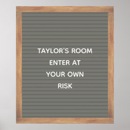 Poster Anpassningsbar för signering av grått Brev-