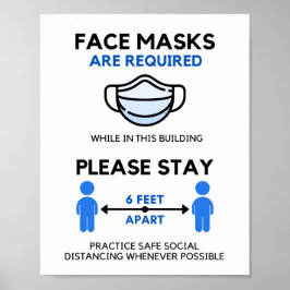 Poster ansikte-mask krävs, 6 ft. Away