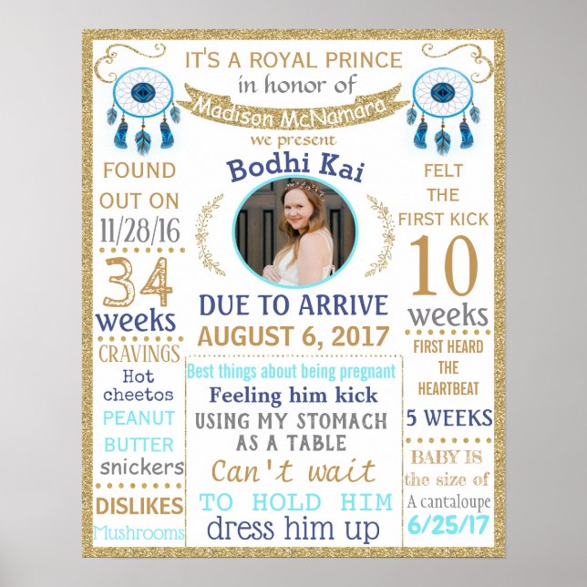 Poster anslagstavla för Boy Baby Shower Party (Framsidan)