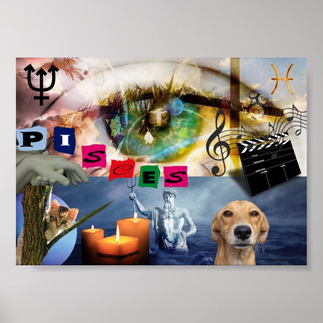 Póster Apaisado Regalo Signo Zodíaco Piscis Poster (Framsidan)