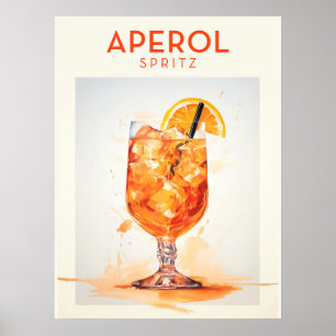 Poster Aperol Spritz Cocktail Retro