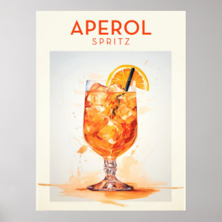 Poster Aperol Spritz Cocktail Retro