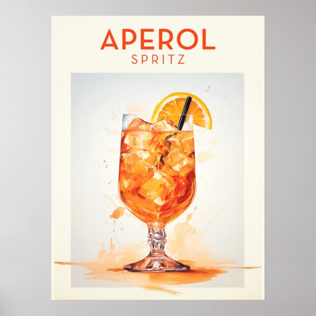 Poster Aperol Spritz Cocktail Retro (Framsidan)