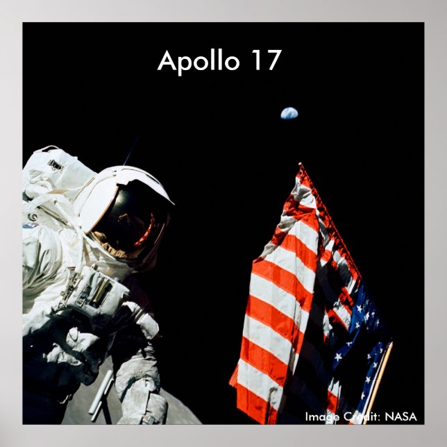 Poster/Apollo 17/Senaste Apollo-landning på Måne Poster (Framsidan)