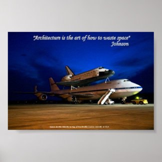 Poster: "Arkitektur är konsten...slösa utrymme" Poster