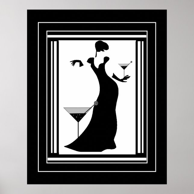 Poster ART DECO DAM Black White (Framsidan)
