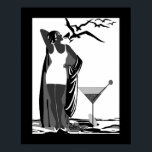 Poster ART DECO DAM Black White Martini<br><div class="desc">Poster ART DECO DAM Black White Martini</div>