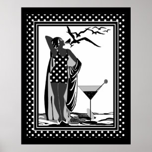 Poster ART DECO DAM Svarta fläckar