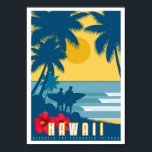 Poster - Art Deco Hawaii Travel Poster<br><div class="desc">En tekoreseaffisch med alternativet att låta din poster ramas in av zazzle vid köp.</div>