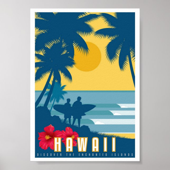 Poster - Art Deco Hawaii Travel Poster (Framsidan)