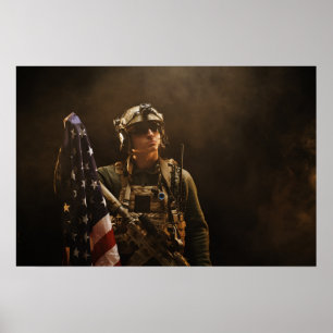Poster Art Militär Soldat