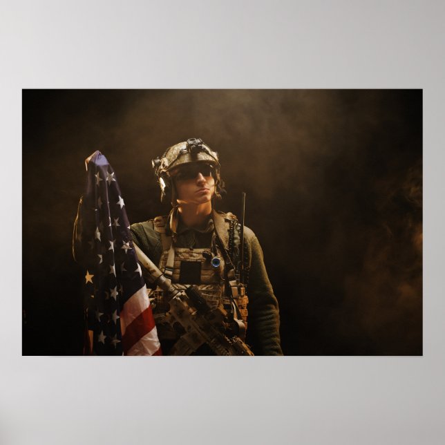 Poster Art Militär Soldat (Framsidan)