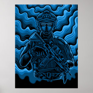 Poster Art Militär Soldat