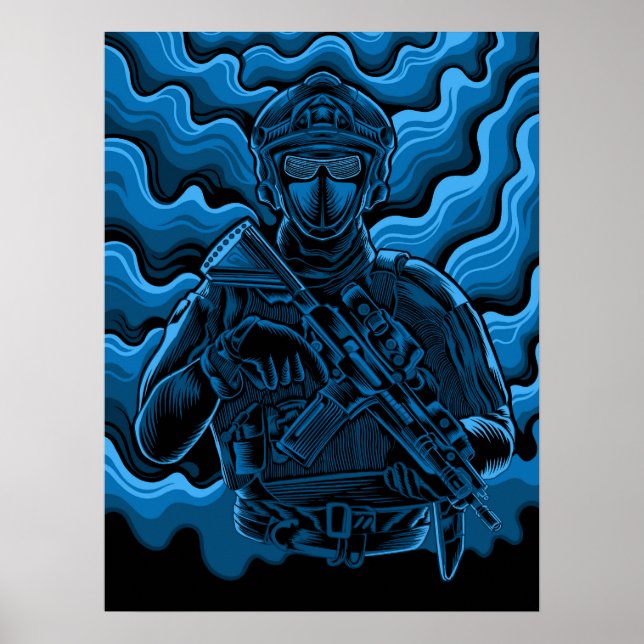 Poster Art Militär Soldat (Framsidan)