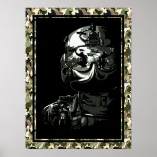 Poster Art Militär Soldat