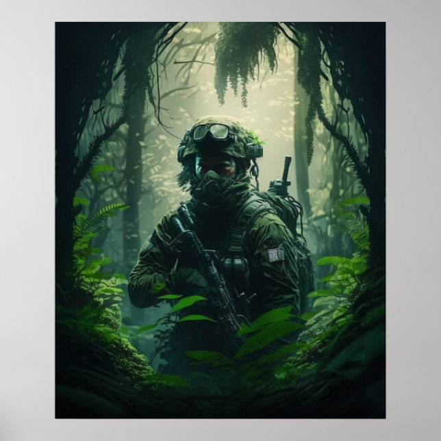 Poster Art Militär Soldat (Framsidan)