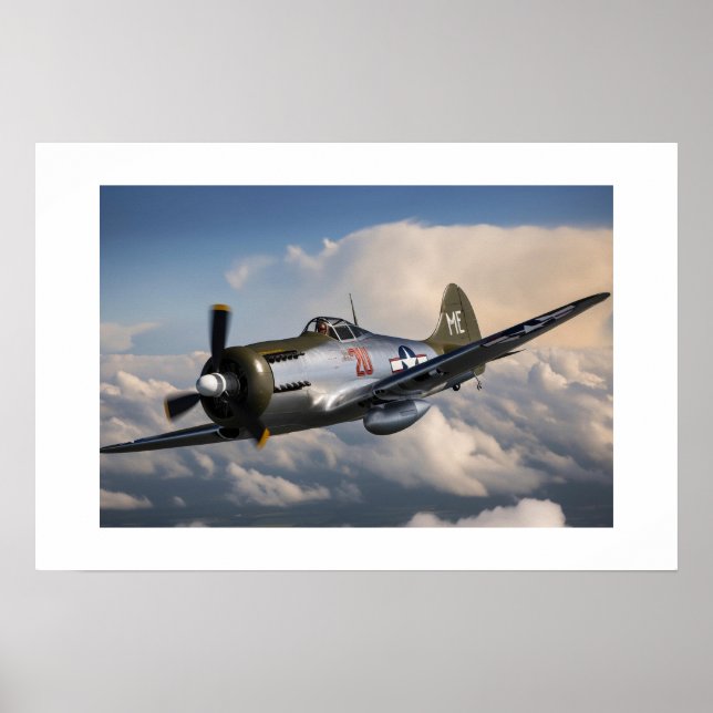 Poster Art Militär Vintage Krig Flygplan (Framsidan)