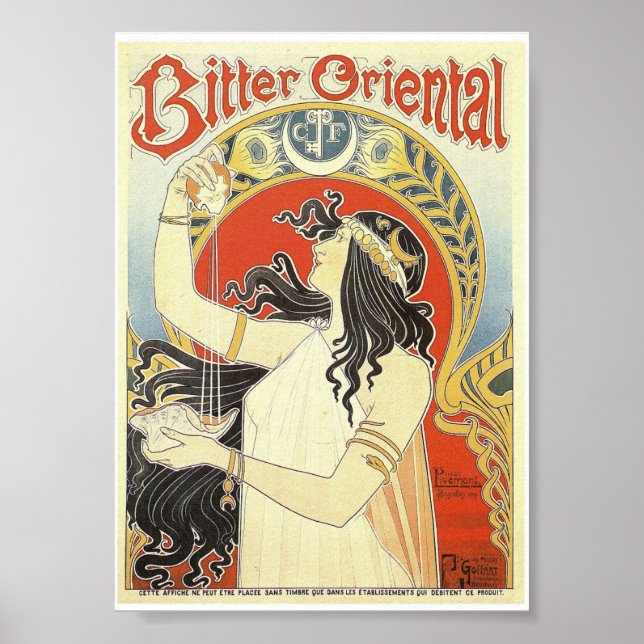 Poster - Art nouveau Bitter Oriental (Framsidan)