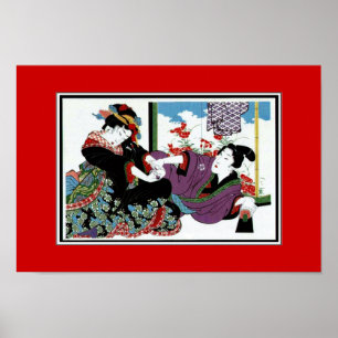 Poster Asian Vintage Art Keisai, Japan