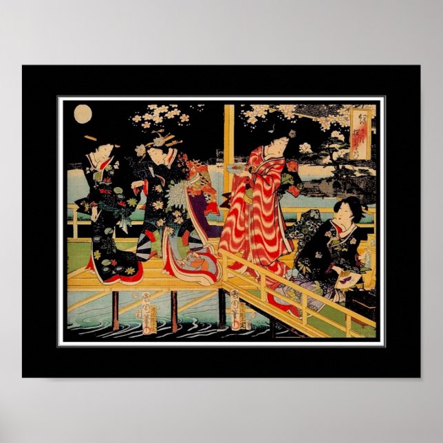 Poster Asian Vintage Art Utagawa Kunichika Japan 2 (Framsidan)
